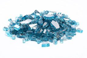 Dragon Glass 1/4" Reflective Tempered Firepit Fire Glass, 25 lb, Crystal N3