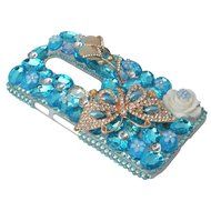 Spritech(TM) Bling Clear Phone Case For Motorola Moto G3/Moto G (3rd Gen),3D Handmade Blue Crystal Butterfly Small... N101