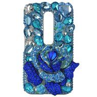 Spritech(TM) Bling Clear Phone Case For Motorola Moto G3/Moto G (3rd Gen),3D Handmade Blue Crystal Butterfly Small... N115