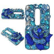 Spritech(TM) Bling Clear Phone Case For Motorola Moto G3/Moto G (3rd Gen),3D Handmade Blue Crystal Butterfly Small... N122