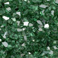 Dragon Glass 1/4" Reflective Tempered Firepit Fire Glass, 25 lb, Crystal N4
