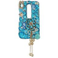 Spritech(TM) Bling Clear Phone Case For Motorola Moto G3/Moto G (3rd Gen),3D Handmade Blue Crystal Butterfly Small... N124