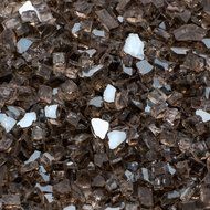 Dragon Glass 1/4" Reflective Tempered Firepit Fire Glass, 25 lb, Crystal N5