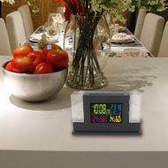 Wireless Weather Station Digital Desk Alarm Clock LED Backlight/Color Indoor Temperature Humidity Day Date Display N4