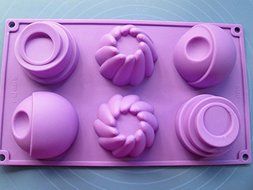 Lariy 1pcs 6 Holes Geometric Shape Silicone Cake/Bread/Pudding/Soap DIY Bakeware Mould