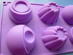 Lariy 1pcs 6 Holes Geometric Shape Silicone Cake/Bread/Pudding/Soap DIY Bakeware Mould N2