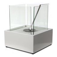 Sunnydaze White Large Cubic Ventless Tabletop Bio Ethanol Fireplace N6