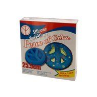 Kole Imports UU801 Silicone Peace Sign Cake Mold, Multicolor