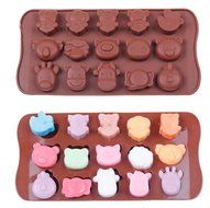 JLHua Zebra Giraffe Bear 15-Cavity Silicone Mold for Making Homemade Chocolate, Candy, Gummy, Jelly, and More N3