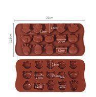 JLHua Zebra Giraffe Bear 15-Cavity Silicone Mold for Making Homemade Chocolate, Candy, Gummy, Jelly, and More N4