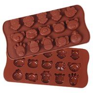 JLHua Zebra Giraffe Bear 15-Cavity Silicone Mold for Making Homemade Chocolate, Candy, Gummy, Jelly, and More N5