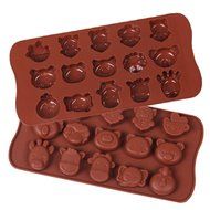 JLHua Zebra Giraffe Bear 15-Cavity Silicone Mold for Making Homemade Chocolate, Candy, Gummy, Jelly, and More N6