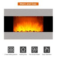 Finether 1500W Adjustable Wall Mounted Electric Fireplace Heater with 3D Patented Flame, 7 Color Changeable LED...