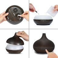 Essential Oil Diffuser 300ml Cool Mist Humidifier Ultrasonic Aroma with Multi-Color Light, Auto Shut-Off and Adjustable...