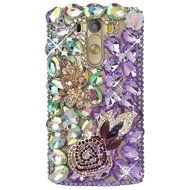 Spritech(TM) Clear Hard Bling Phone Case for LG G Stylo 2 LS775/LG Stylus 2 K520,Handmade Blue Crystal White Flower... N22