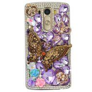 Spritech(TM) Clear Hard Bling Phone Case for LG G Stylo 2 LS775/LG Stylus 2 K520,Handmade Blue Crystal White Flower... N25