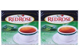 Red Rose Naturally Decaffeinated Tea 48-Count Boxes (Pack of 2)