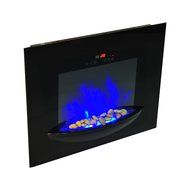 HomCom 26" 1500W Touch Screen Multi-Color Wall Mounted Electric Fireplace w/Remote - Black N5