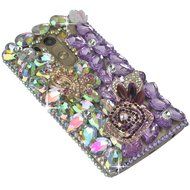 Spritech(TM) Clear Hard Bling Phone Case for LG G Stylo 2 LS775/LG Stylus 2 K520,Handmade Blue Crystal White Flower... N33