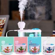 YJY 460mL Aquarium Air Purifier Humidifier, Fake Fish Bowls Aquatic Pets Home Decor, Colorful LED Night Light...