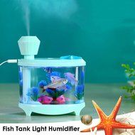 YJY 460mL Aquarium Air Purifier Humidifier, Fake Fish Bowls Aquatic Pets Home Decor, Colorful LED Night Light... N3