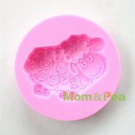 Mom&amp;pea 0619 Sheep Shaped Silicone Mould for Fondant Cake Sugar Paste Cake Decoration 3d Cake Toppers Mold 6.5...