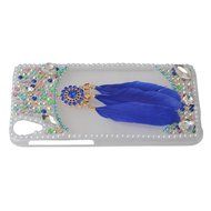 HTC Desire 626 Case,Yaheeda 3D Pearls Sparkle Plume Feather Chain Fashion Bling PC Hard Case for HTC Desire 626