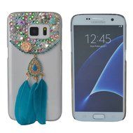HTC Desire 626 Case,Yaheeda 3D Pearls Sparkle Plume Feather Chain Fashion Bling PC Hard Case for HTC Desire 626 N2