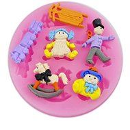 "Lovely Silicone Puppet Soilder Fondant Mold Mould 3D Cake Mold Cake Decoration" shopping N6