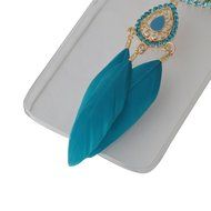 HTC Desire 626 Case,Yaheeda 3D Pearls Sparkle Plume Feather Chain Fashion Bling PC Hard Case for HTC Desire 626 N4