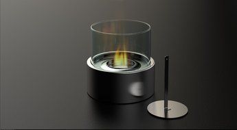 Fire Desire's Orbe Fireplace - Round Shape for Table Top, Stainless Steel Finish, Tempered Glass, Both Indoor... N4