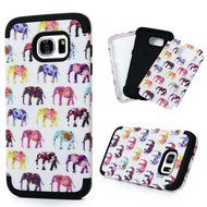 Badalink Galaxy S7 Edge Case Soft TPU Shockproof Rubber Skin Gel Inner Case + Full Edge Easy Grip Cute Elephants... N4
