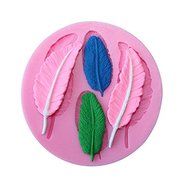 Mini Silicone Sugar, Feather Shaped Fondant Cake Mold, Baby Shower Theme, Pink N3