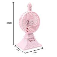 ZXK CO Portable USB Desktop Fan Eiffel Tower Rechargeable Table Fan Built-in Li-ion Battery Cooling Fan ideal... N2