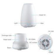 Essential Oil Diffuser, Top Home Dec Aromatherapy Diffuser Portable Ultrasonic Aroma Humidifier with 7 Color Changing...