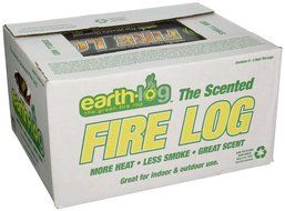 Earthlog , EL1000, Scented Manufactured Fire Log, Case, White-Green-Yellow Box, 12.75 "X 9.75" X 6.5"