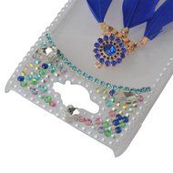 HTC Desire 626 Case,Yaheeda 3D Pearls Sparkle Plume Feather Chain Fashion Bling PC Hard Case for HTC Desire 626 N15