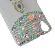 HTC Desire 626 Case,Yaheeda 3D Pearls Sparkle Plume Feather Chain Fashion Bling PC Hard Case for HTC Desire 626 N16