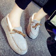 KAKA(TM) Girl Women Spring Autumn Causal Round Toe Shoes Slip-On Flat Black 37 N2