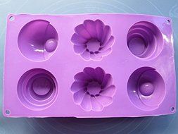 Lariy 1pcs 6 Holes Geometric Shape Silicone Cake/Bread/Pudding/Soap DIY Bakeware Mould N3