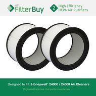 2 - Honeywell 24000 / 24500 Air Cleaner Replacement HEPA Filters. Designed by FilterBuy in the USA.