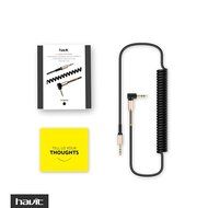 HAVIT 3.5mm Audio Cable Cord, Flat 90 Degree Right Angle AUX Cable with Steel Spring Relief for Headphones, iPods... N2