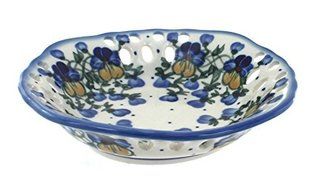 Polish Pottery Pansies Small Fruit Dish