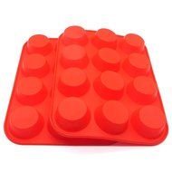 Ambox 12 Cup Silicone Muffin and Cupcake Baking Pans, Non-Stick, Easy To Clean, Oven/Microwave/Dishwasher/Freezer... N5
