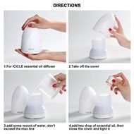 Icicle 100ml Aroma Essential Oil Diffuser, Ultrasonic Cool Mist Humidifier with 7 Color LED Lights Changing, Waterless...