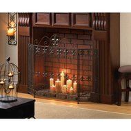 Fireplace FRENCH REVIVAL FIRE PLACE SCREEN METAL Iron Fleur di lis
