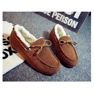 KAKA(TM) Girl Women Spring Autumn Causal Round Toe Shoes Slip-On Flat Black 37 N4