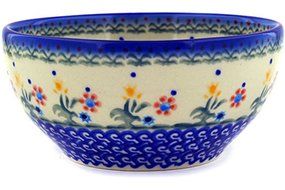 Polmedia Polish Pottery 6-inch Stoneware Bowl H0408C Hand Painted from Cer-Maz in Boleslawiec Poland. Shape S188C... N5