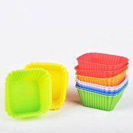 Candy-Colored Square Silicone Egg Tart Mold Baking Mold Cake Mold