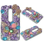 Spritech(TM) Bling Clear Phone Case For Motorola Moto G3/Moto G (3rd Gen),3D Handmade Blue Crystal Butterfly Small... N130